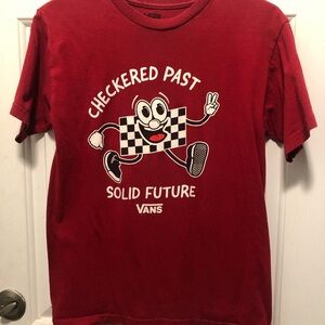 Vans Red Graphic Tee with Checkered Design